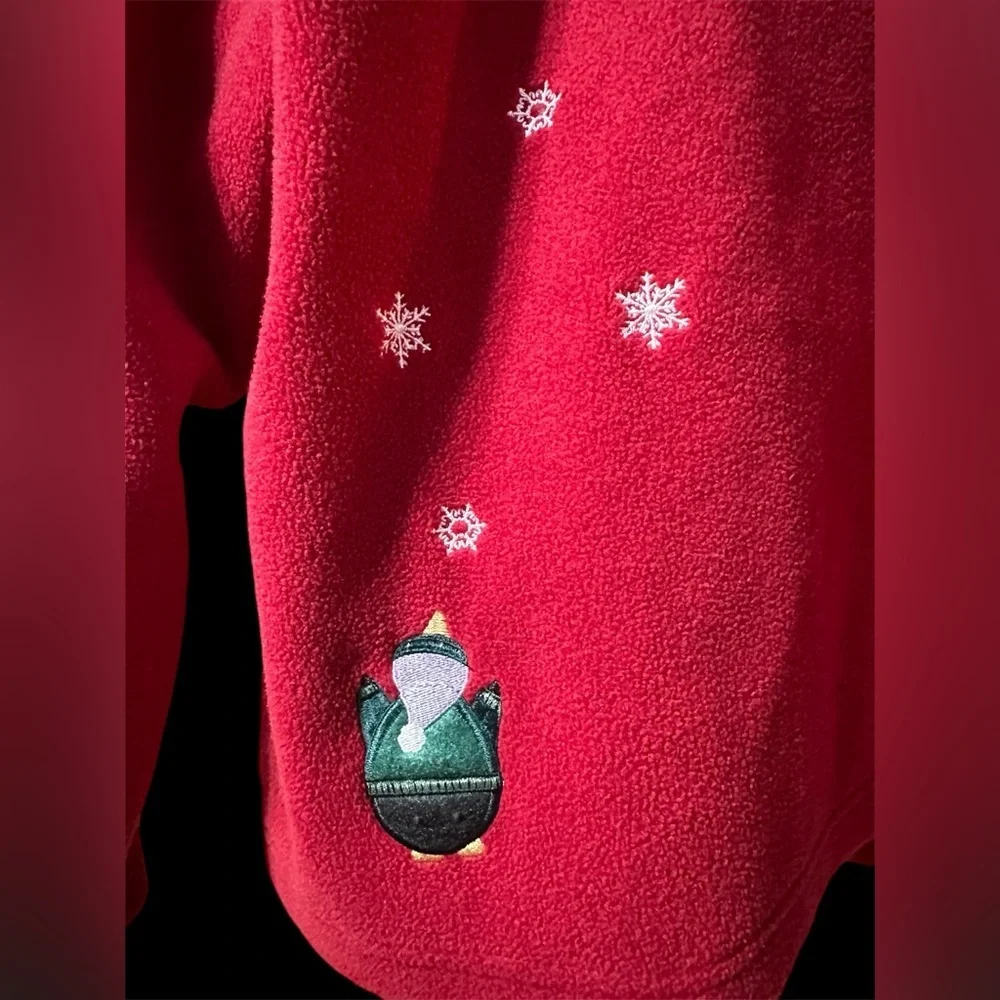 Christopher & Banks Red Cardigan  Penguin design Size Large - Picture 12 of 14